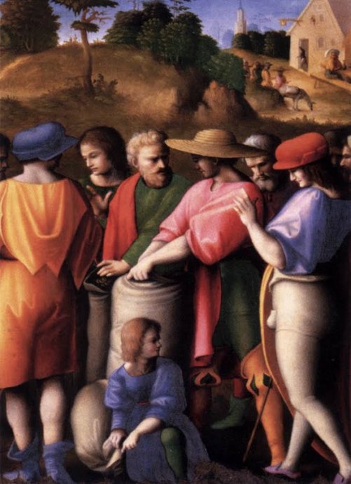 十六世纪意大利文艺复兴时期画家Francesco Bacchiacca作品 约瑟的侍从们要搜查酒杯.jpg