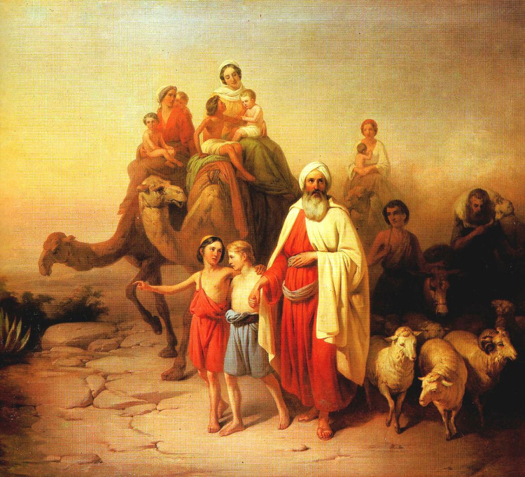 《亚伯拉罕的离开》（Abraham Departure），作者Jozsef Molnar 。描述亚伯拉罕带领家族从两河流